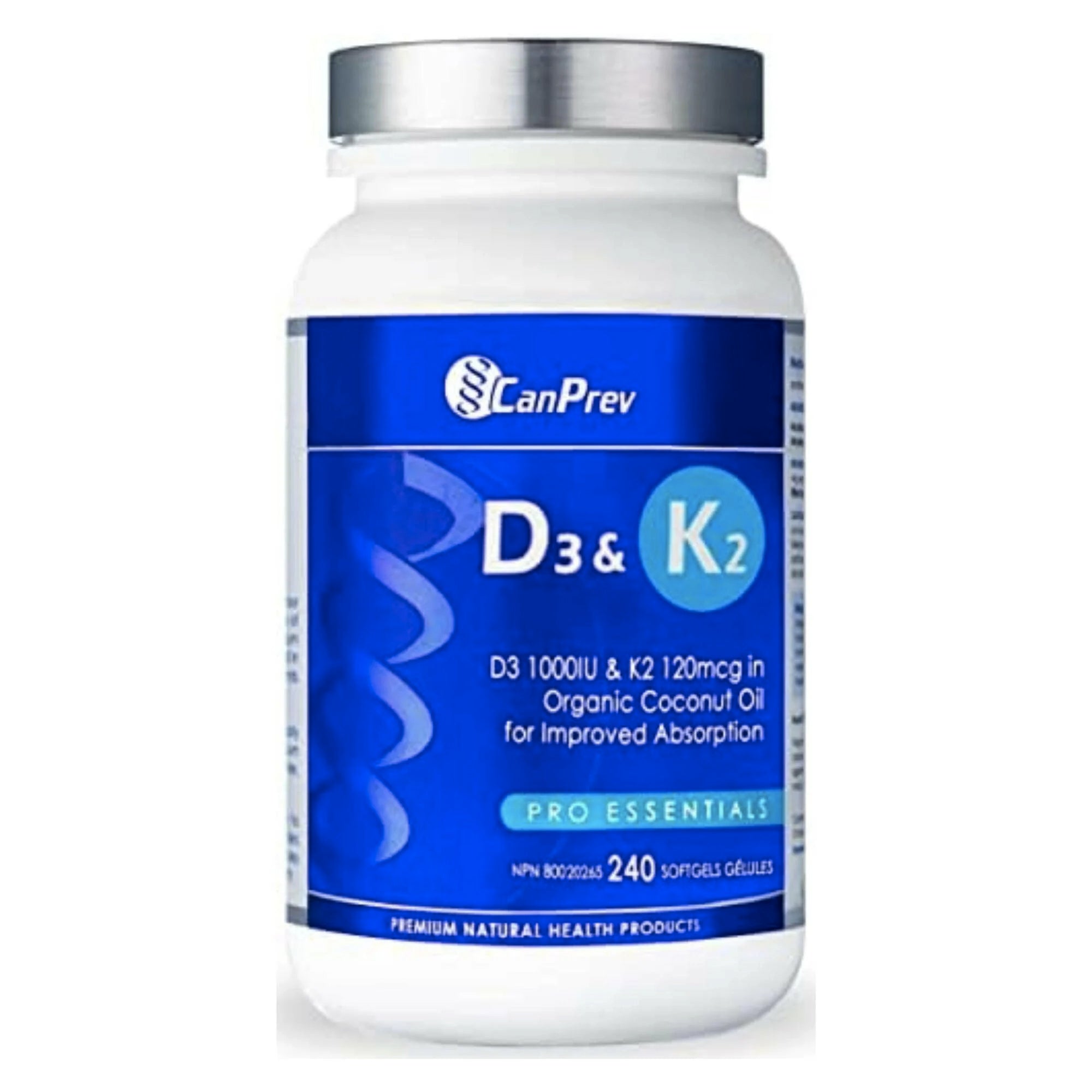 Vitamines D3 & K2 - CanPrev - 240 gélules